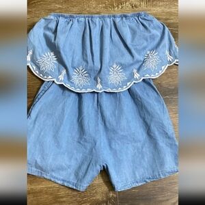 Japna Blue Embroidered Women's Shorts